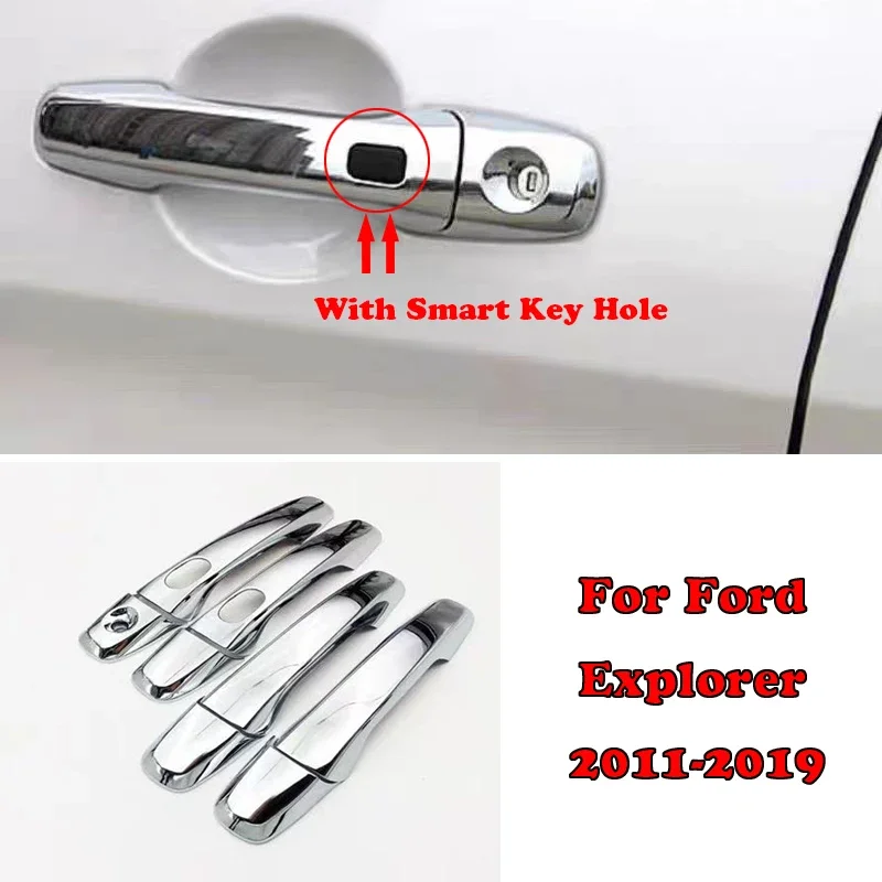 

For Ford Explorer 2011 2012-2018 Door Handle Cover Strips Garnish Blade Moulding Trims Sticker Chrome Car Styling Accessories