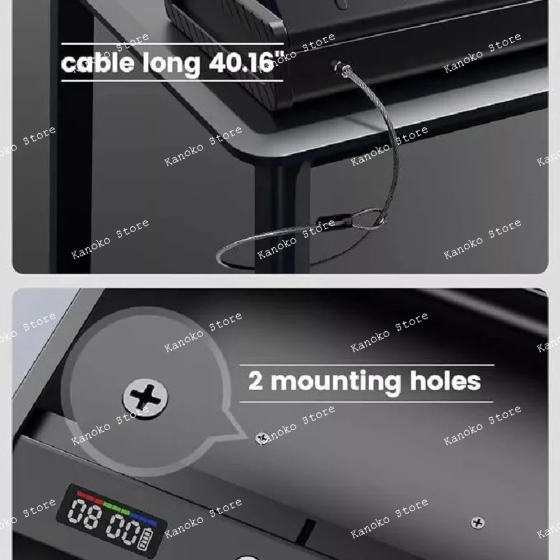 مزودة بشاشة عرض، وآمنة بكلمة مرور بصمة الإصبع المضادة للسرقة، وأدوات قيمة للسيارة مضادة للسقوط، وآمنة وصندوق #3