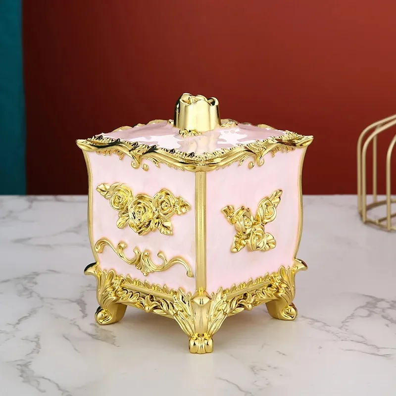 Scatola per stuzzicadenti europea casa soggiorno tavolino leggero scatola di tamponi di cotone di lusso creatività