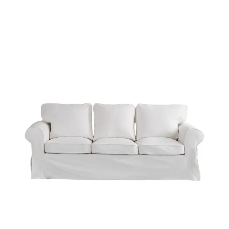 Niche designer removable linen fabric small apartment three-person living room sofa