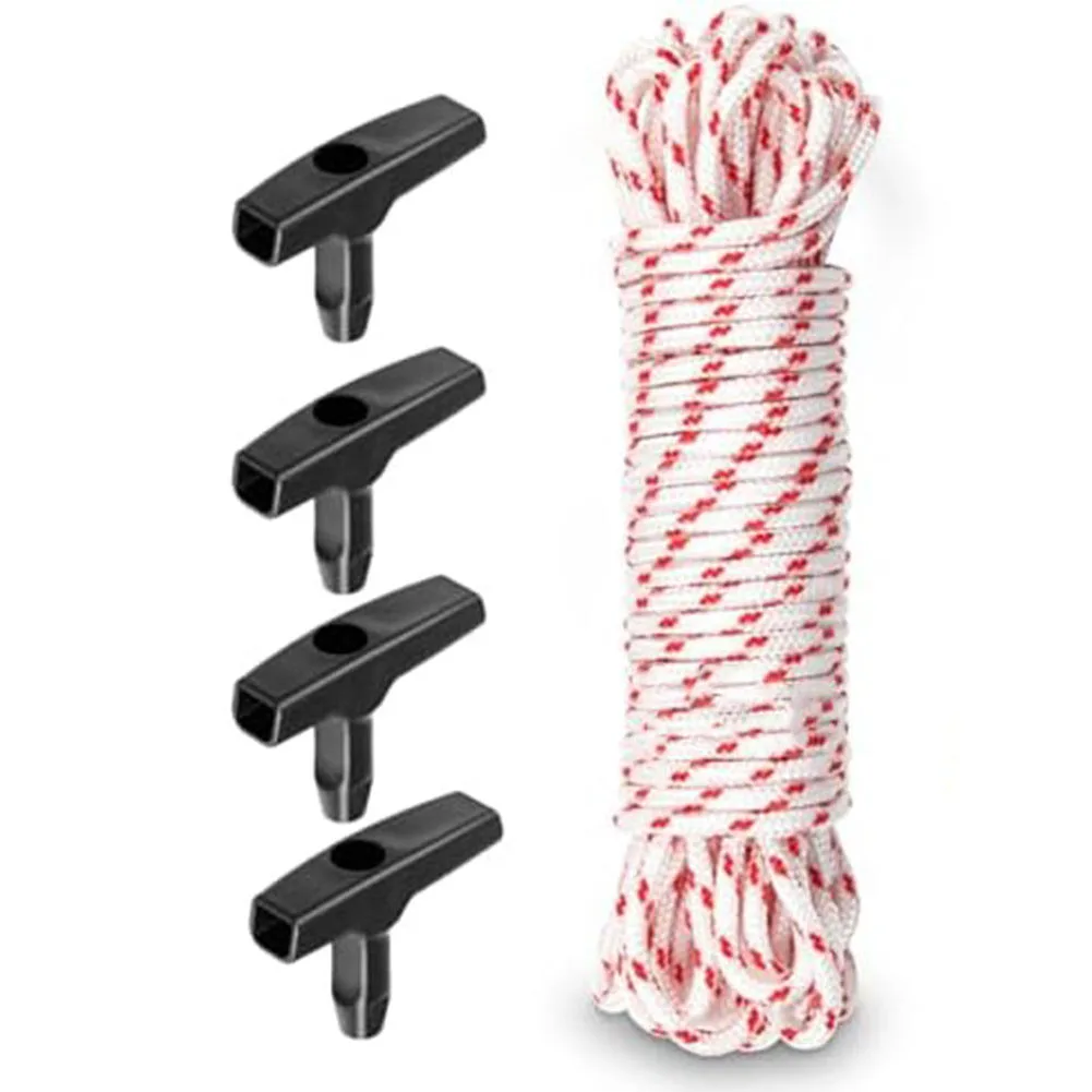 

15m Heavy Duty Lawn Mower Starting Rope with Comfortable Handle and 4PCS Replacement Parts for Efficient Operation