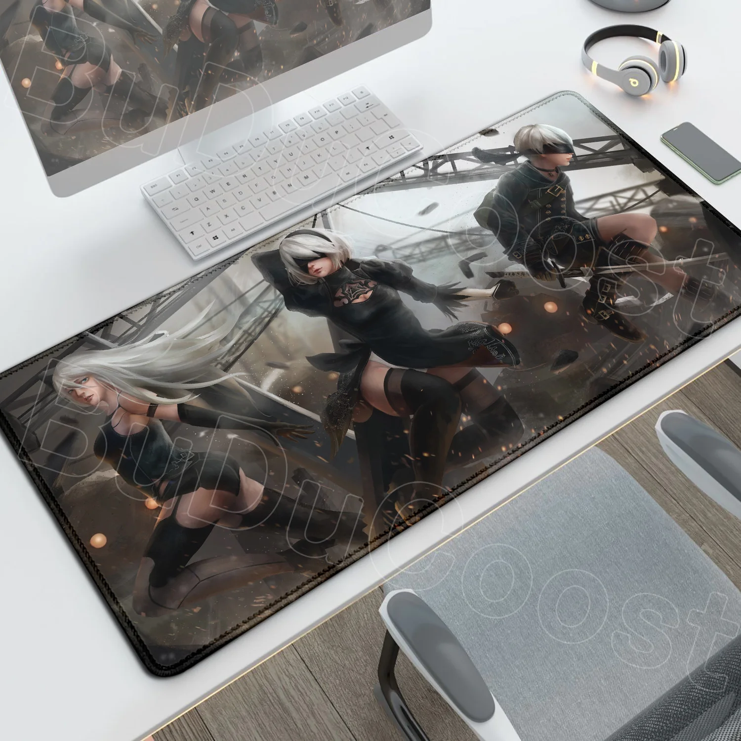 Anime style NieR:Automata XXL large mousepad Mousepad Laptop Desk Mat Locking Edge Computer Expansion Pad Keyboard Accessories