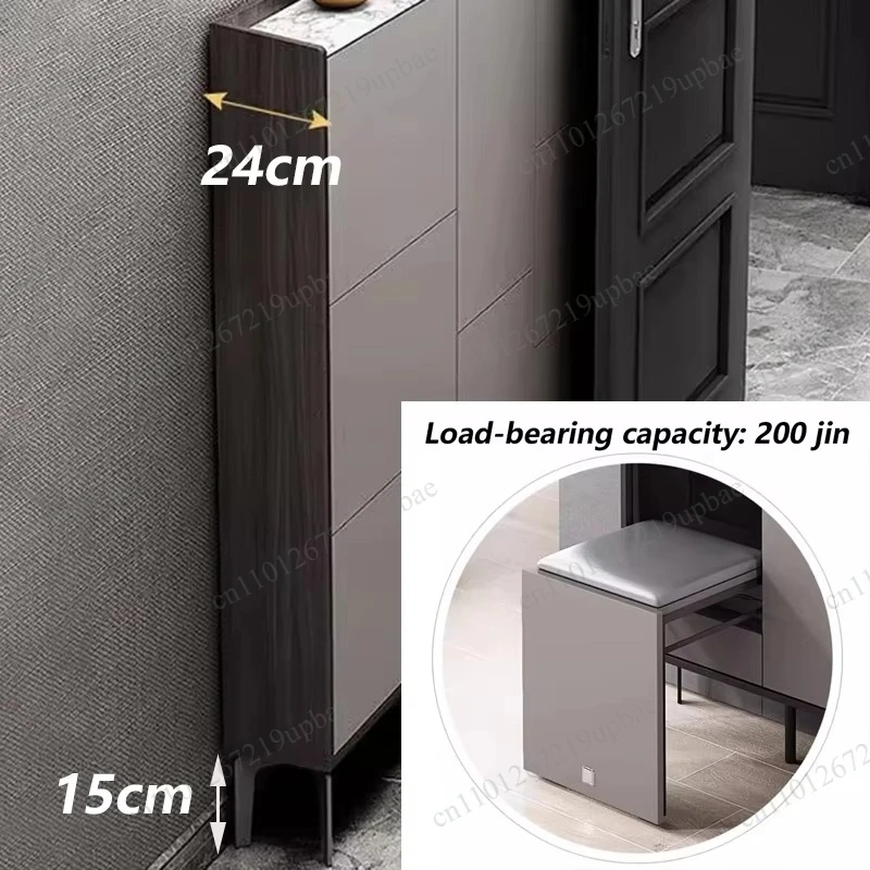 Large Behind Door Shoe Cabinet, Modern Luxury Vertical Storage Shelf, Space-saving Shoe Cabinet Home Furniture