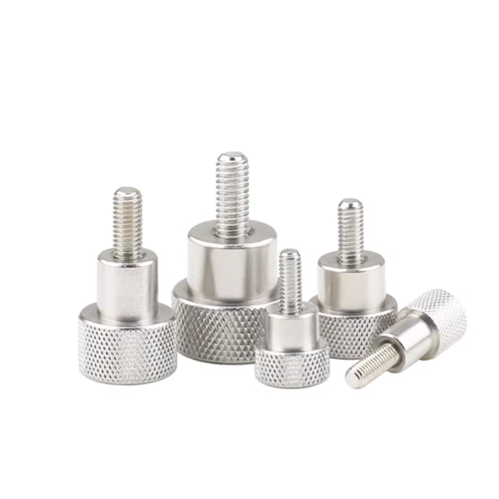 2pcs M6 D12/16/20mm Stainless Steel Knurled High Head Thumb Screws With Handle Hand Twist Adjustment Bolt Fastener