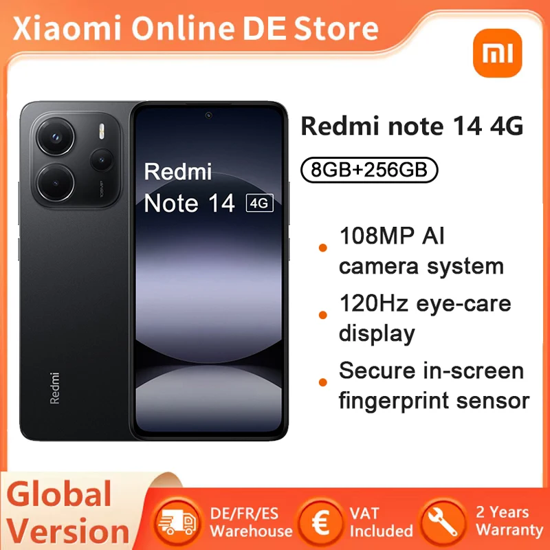 Redmi Note 14 4G Global Version 6.67 ''120Hz AMOLED Screen NFC 108MP Camera 5500mAh Battery