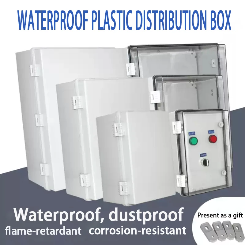 IP66 Industrial Waterproof Electronic Housing with Transparent/Grey Cover for Waterproof Distribution Box