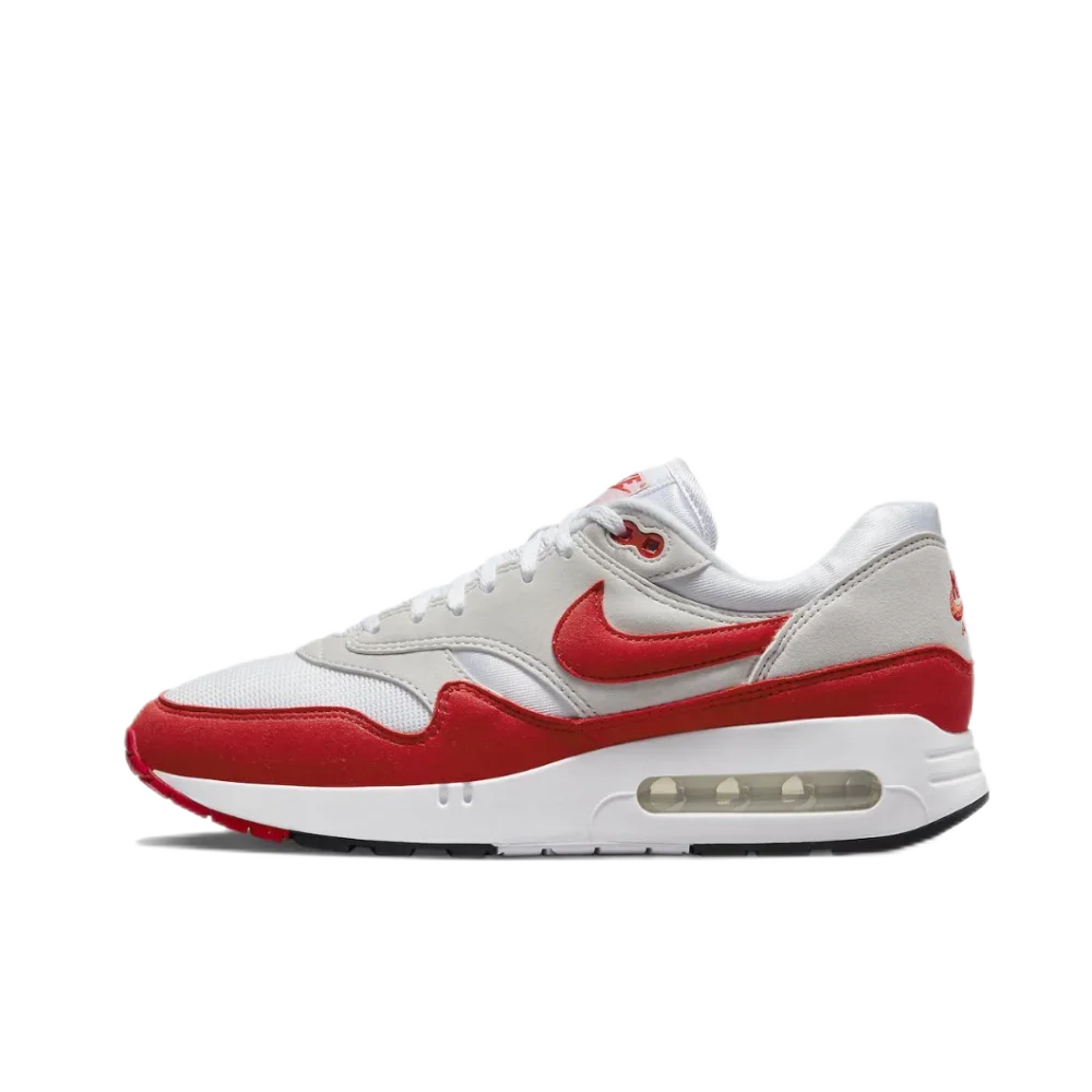 حذاء الجري Nike Air Max 1 '87 للرجال والنساء، غير قابل للانزلاق ومقاوم للاهتراء، حذاء جري كاجوال منخفض الرمادي المحمر