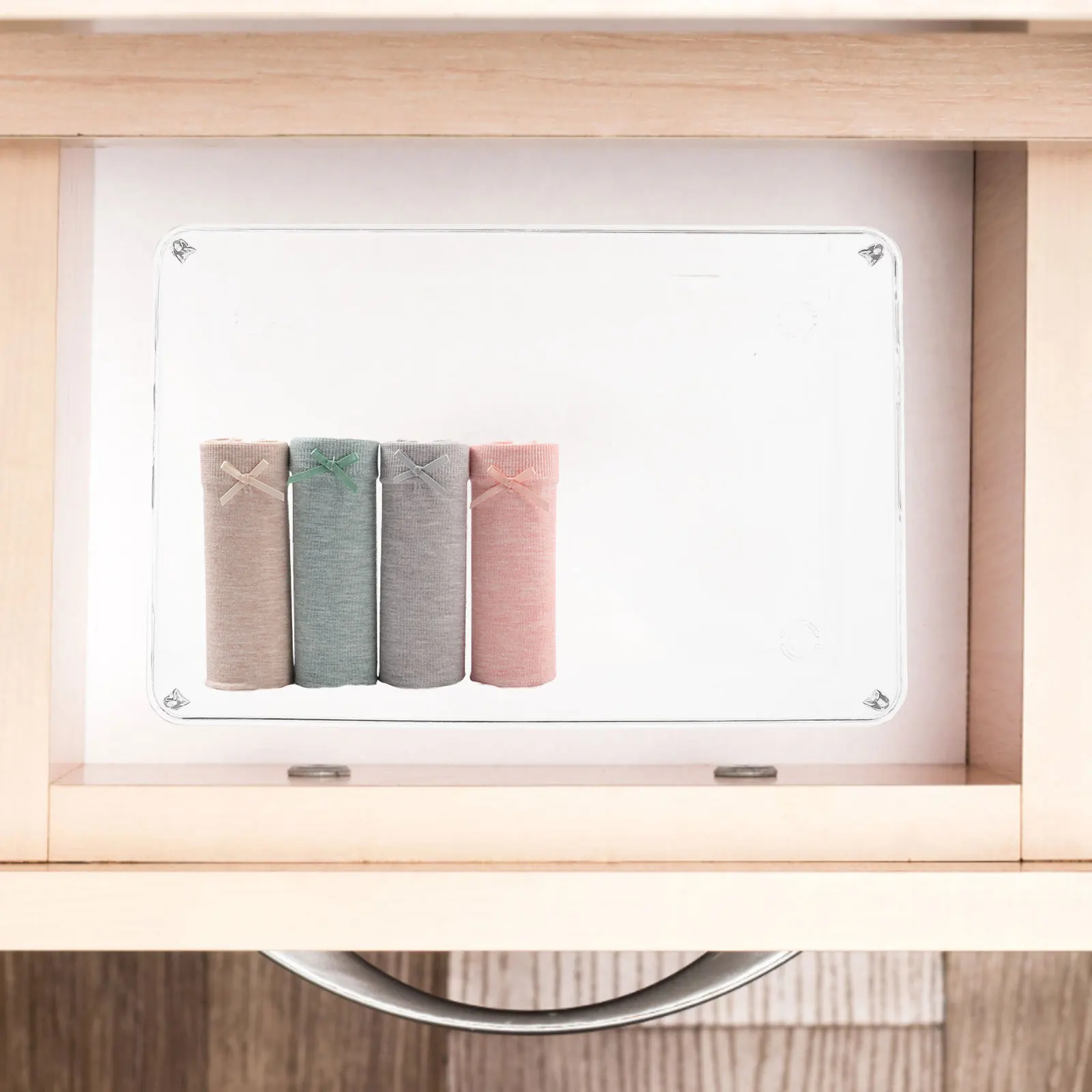 

2pcs Tableware Storage Box 23x15x5cm Transparent Drawer Organizer Desk Bin Kitchen Bedroom Supplies Plastic Bins Storage Case