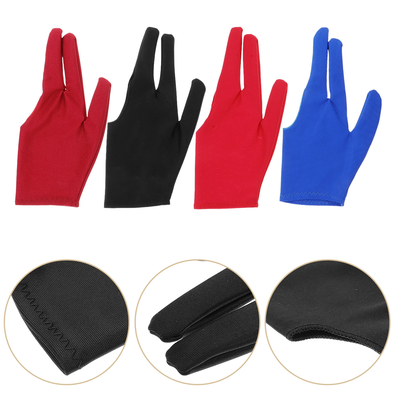 

8Pcs Yoyo Glove Set Three Finger Breathable Anti Slip Comfortable for Yoyo Tricks Durable Snooker Billiard Gloves Professional
