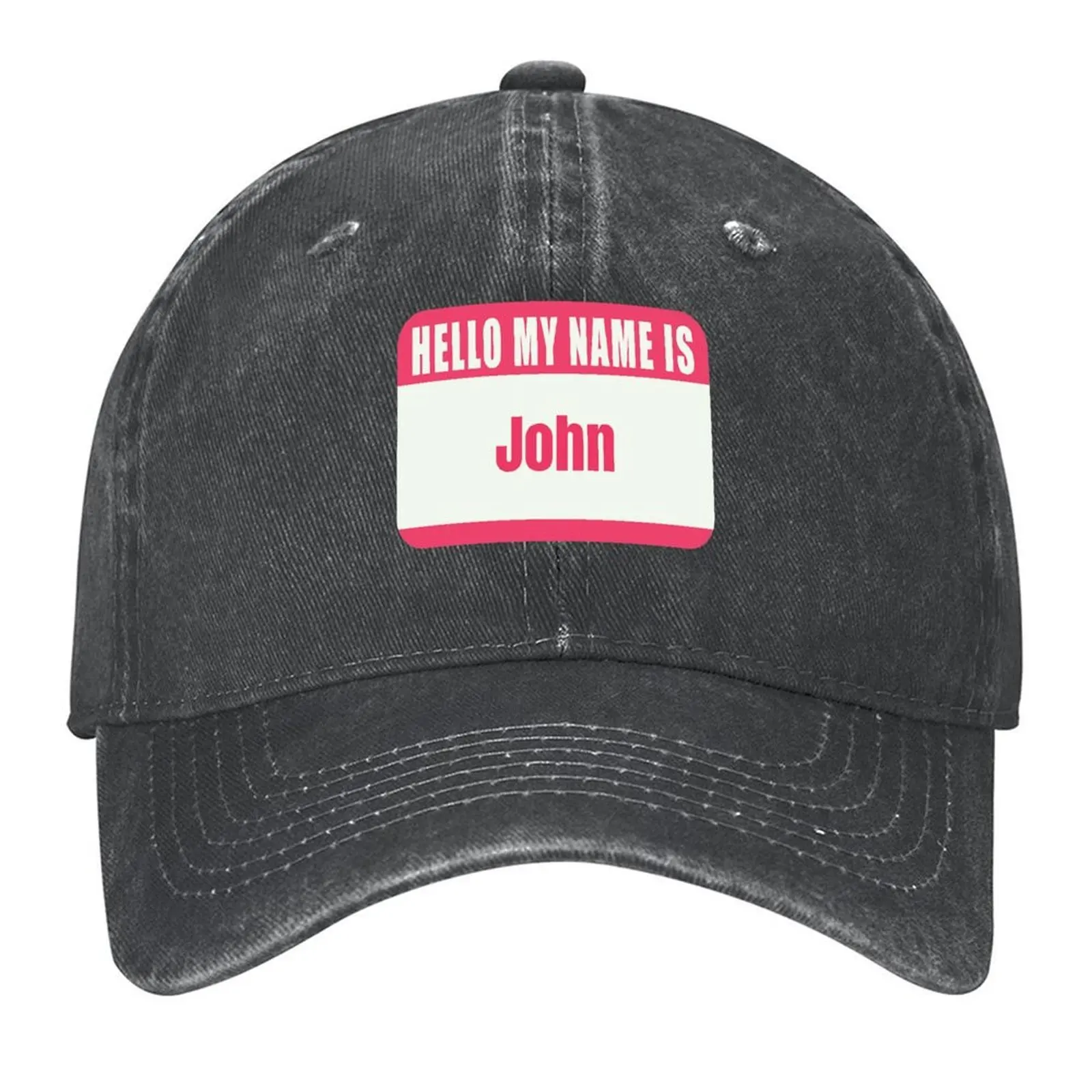 

Hello My Name is John is Name Tag Baseball Cap Sunscreen Golf Wear hiking hat Brand Man cap Caps For Women Men's