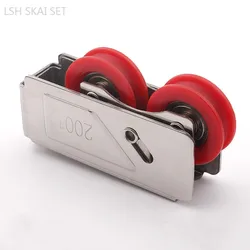 2Pc Door and Window Pulley Stainless Steel Housing Nylon Wheel Sliding Shower Door Pulley Window Track Roller Furniture Hardware