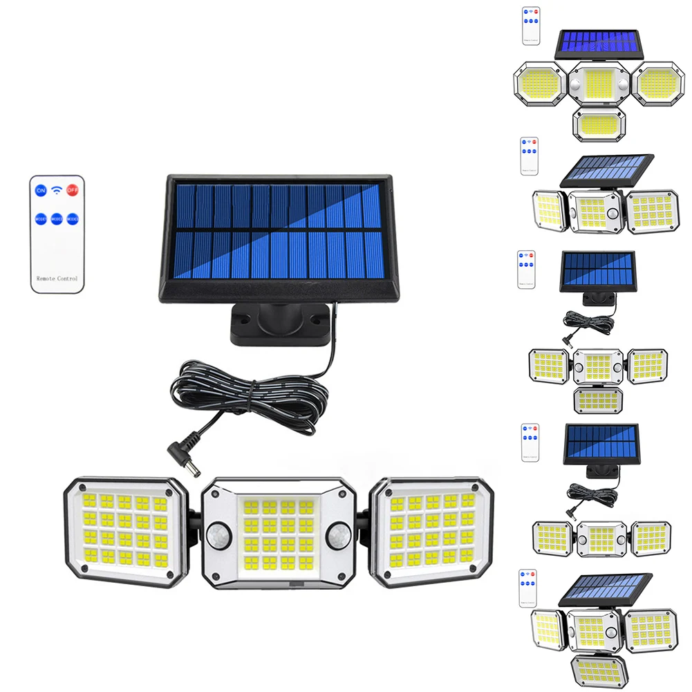 أضواء الشمسية في الهواء الطلق مع جهاز التحكم عن بعد ، مستشعر حركة مقاوم للماء ، ضوء الجدار للسياج ، المسار ، الحديقة ، الفناء ، 3 أوضاع الإضاءة