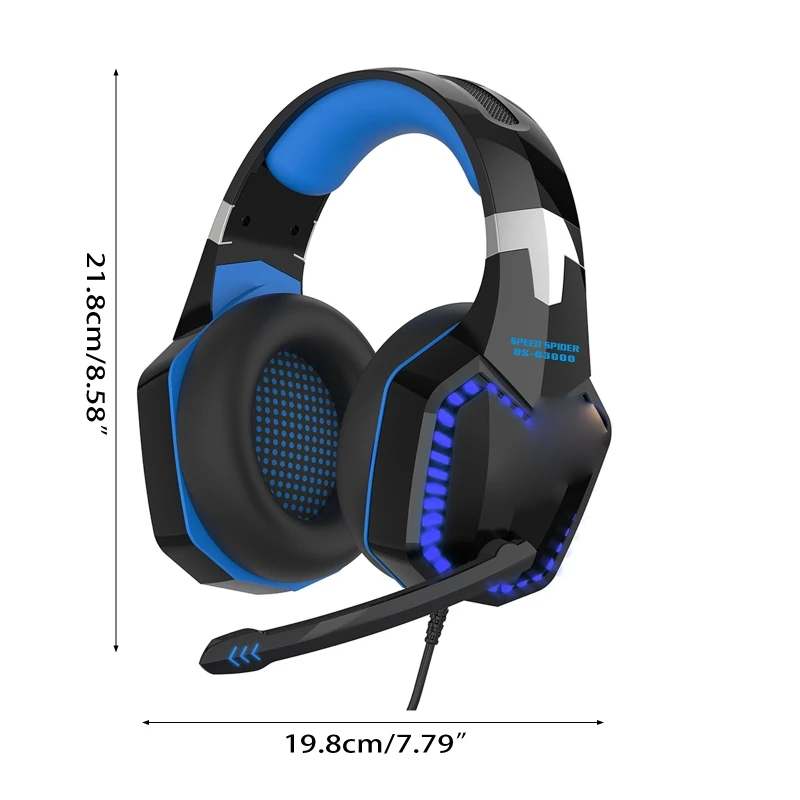 nghe chơi game trên Q5WA với micrô đèn LED 3,5mm nghe có dây cho máy tính xách tay máy tính xách tay PC