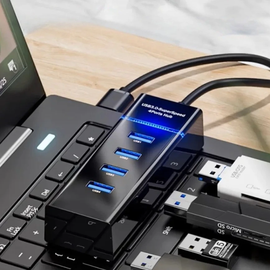 USB Hub 3.0 4-Port USB Daten Hub Expander Splitter für Laptop PC MacBook Mac Pro Mac mini, iMac Surface Pro und weitere USB-Geräte