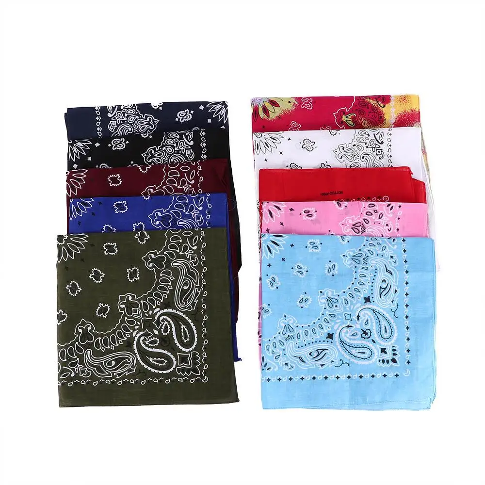 Women Cotton Neck Wrist Band For Graffitin B-Boyin Sports Head Wrap Paisley Bandana Scarves Square Scarf Handkerchief