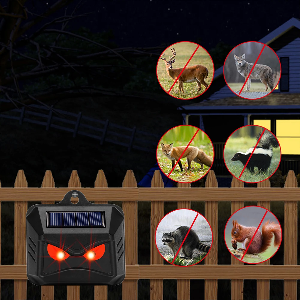 

2Pcs Deer Repellent Devices Protective Nighttime Animal Deterrent Light Solar Nocturnal Animal Repeller for Garden Chicken Coop