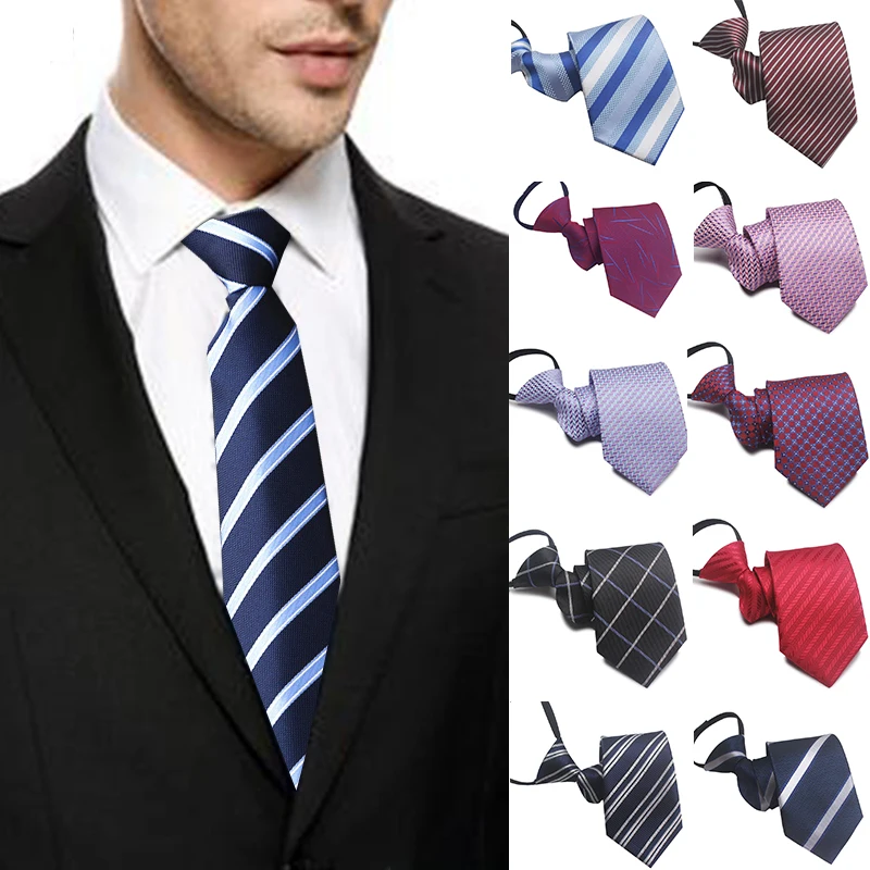 

Lazy Zipper Jacquard Necktie Fashion Daily Wear Cravat Classic Wedding Party Accessories Men's Formal Suit Necktie Decoration