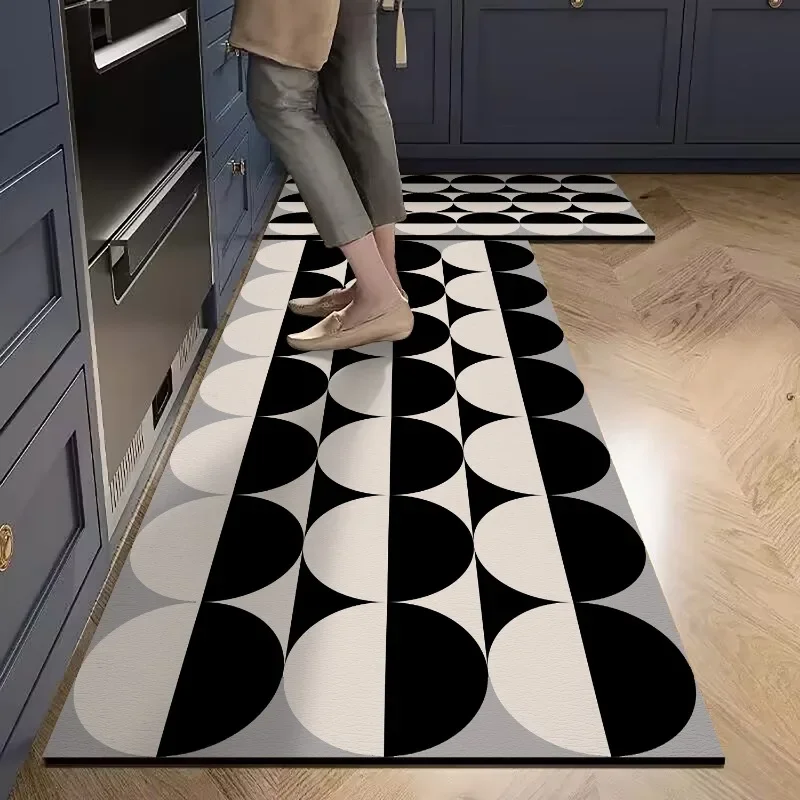 Modern minimalist kitchen mats waterproof anti-fouling PVC oil-proof soft carpet easy care balcony non-slip rugs Ковер Tapis 러그