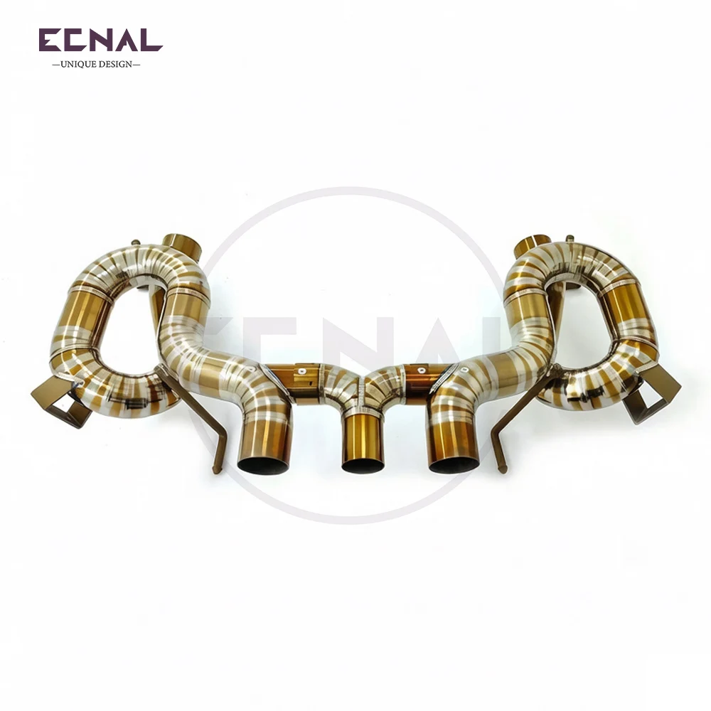 Ecnal Exhaust Straight-through Axle-back without Valve Titanium Alloy Exhaust Pipe for Ferrari 458 Italia Speciale Spider 4.5L