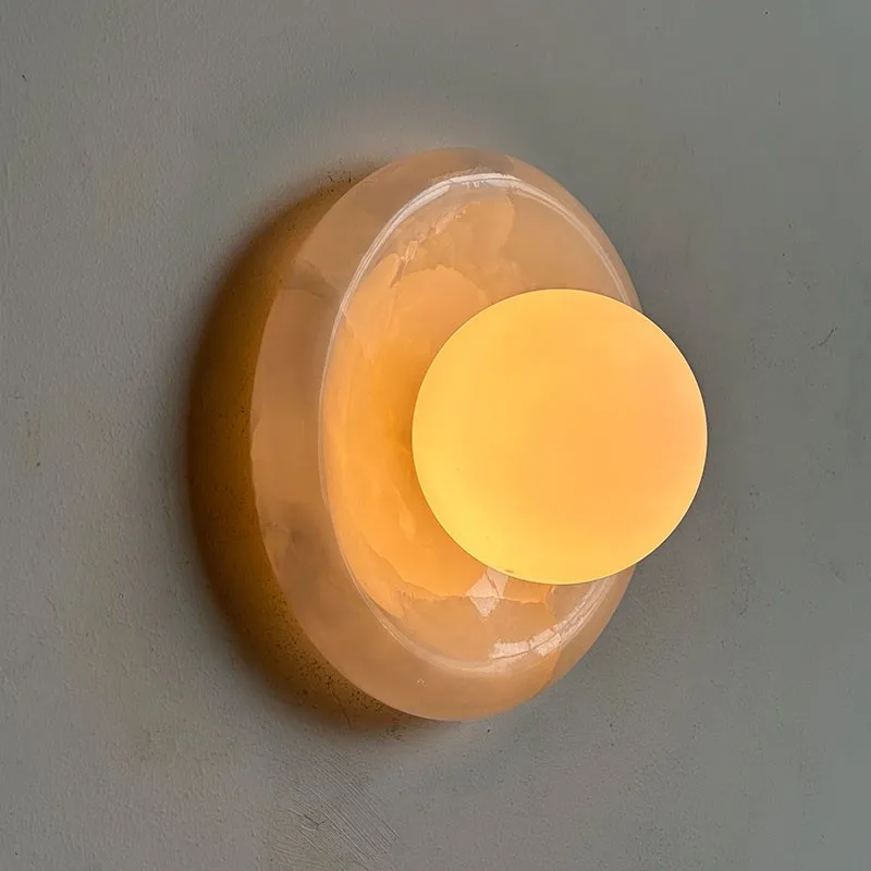 Luxury Hotel Small Apartment Villa Corridor Daily Lighting Stone Lamp French Minimalism Artistic Home Decoration Wall Lamp Light