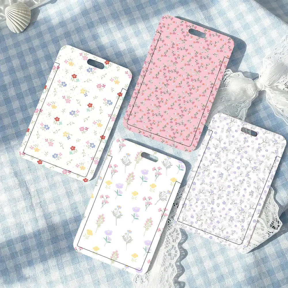 Small Floral Pattern Lanyard Card Holders Student ID Card Holders Neckband Card Holders Access Control Accessories Gifts