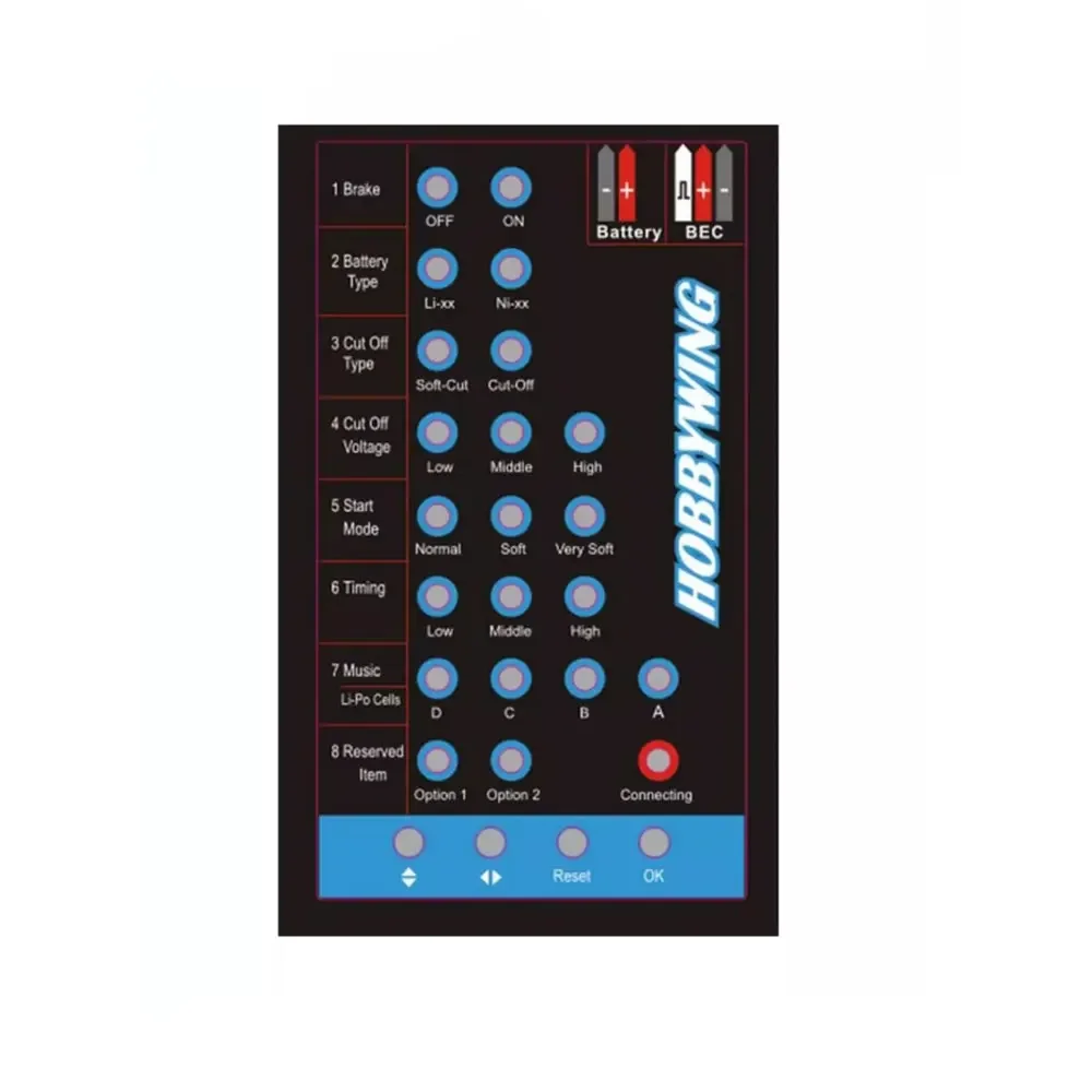 Hobbywing LED Program Card Programming For FlyFun SkyWalker Series Brushless ESC