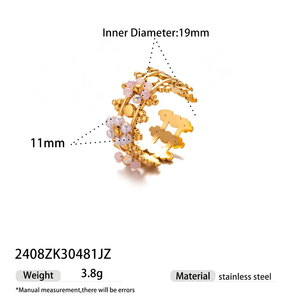 Gold Tone Charm Open Ring Adjustable Band Lightweight Adjustable Ring Long Lasting Finish Non Fading Statement Ring Beach
