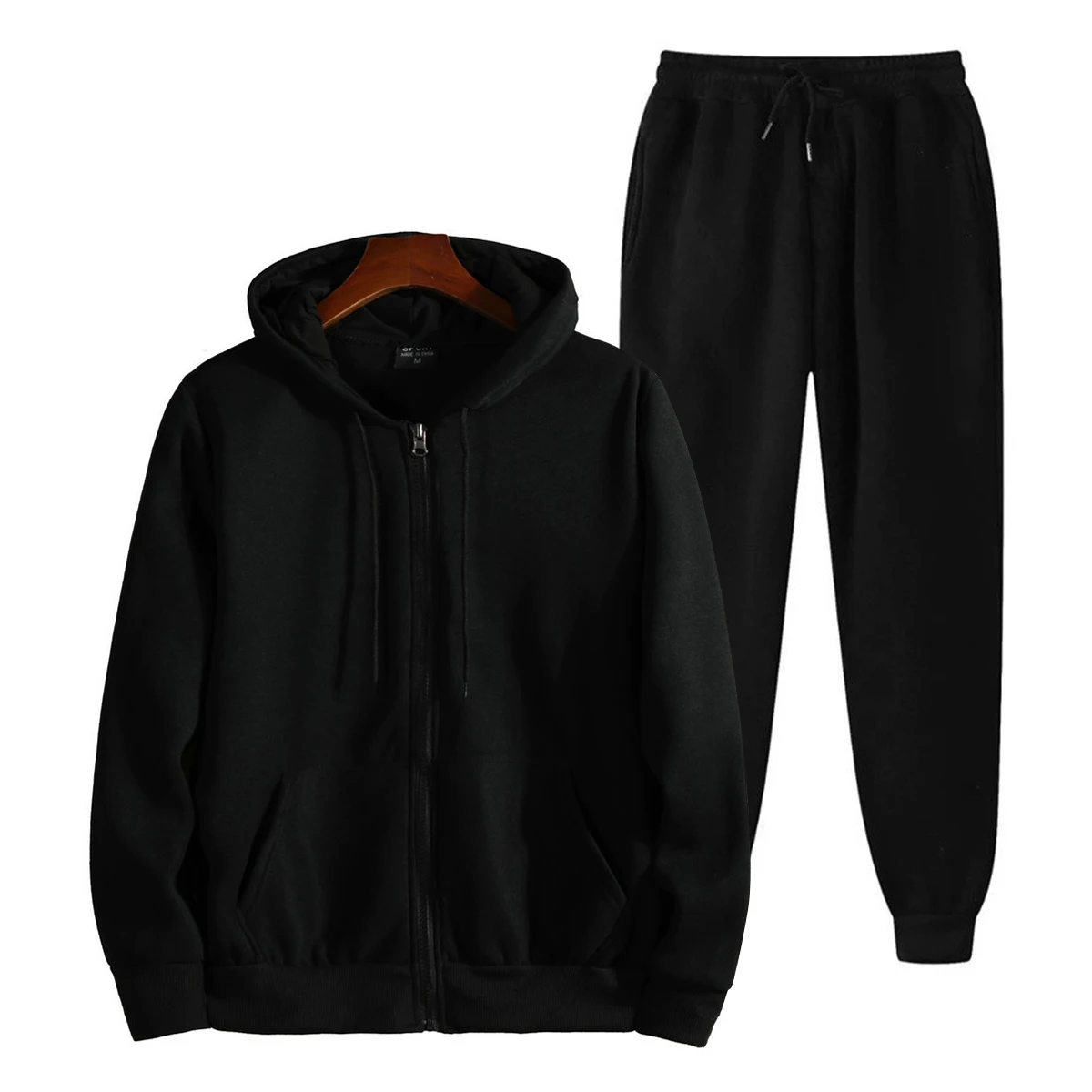 Men's Tracksuit Set, Hooded Zip-Up Sweatshirt and Jogger Pants, Casual Sports Outfit for Gym, Running, Daily Wear