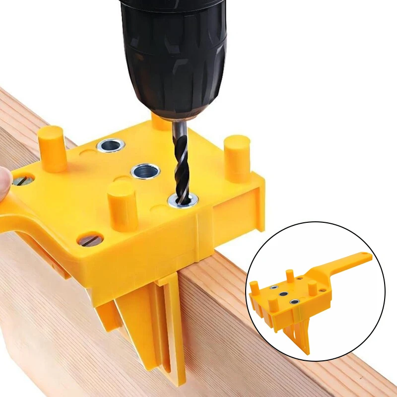 6/8/10mm Drill Bit Hole Puncher for Carpentry Dowel Joints Quick Wood Doweling Jig ABS Plastic Handheld Pocket Hole Jig System