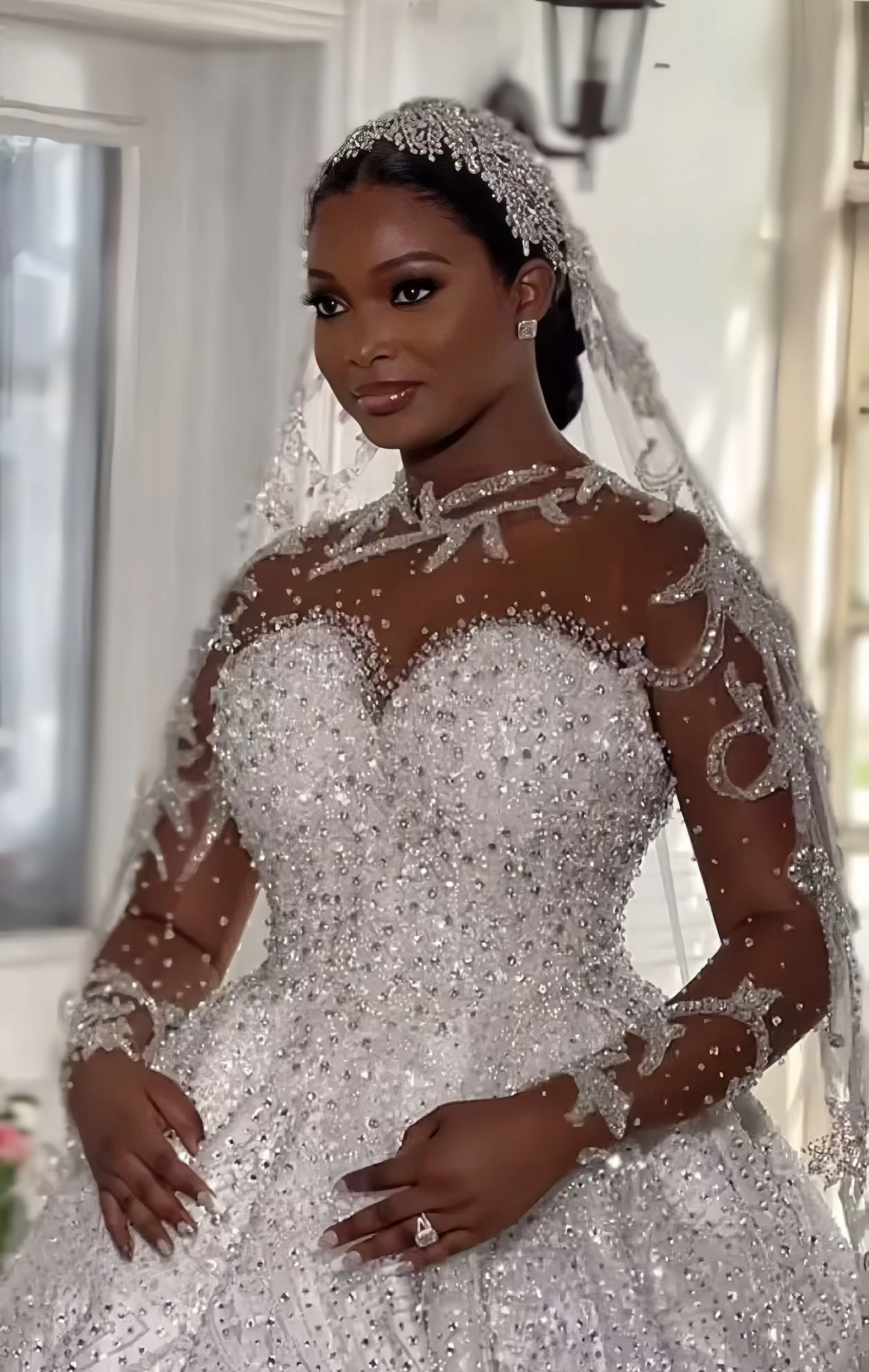 Customized African Ball Gown Luxury High Quality Wedding Dresses Long Sleeve Bride's Gowns Bridal Bride Gown Vestidos De Novia