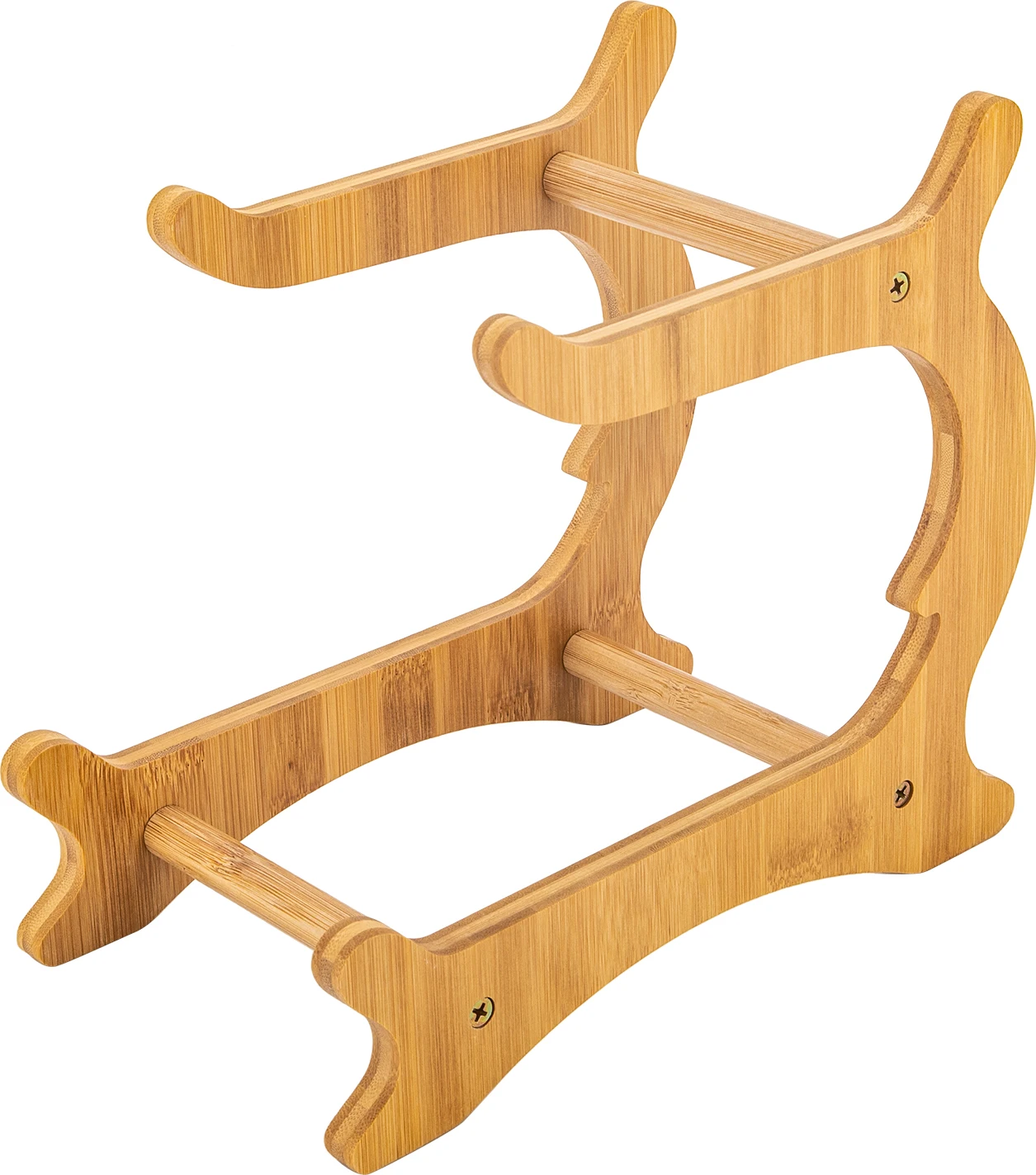 Two‑Tier Fruit Bowl for Kitchen Counter, 2‑Tier Ceramic Fruit Basket with Bamboo‑Wood Rack, Large‑Capacity Multi‑Purpose Serving Tray for Snacks, Candy, Tabletop Home Decoration