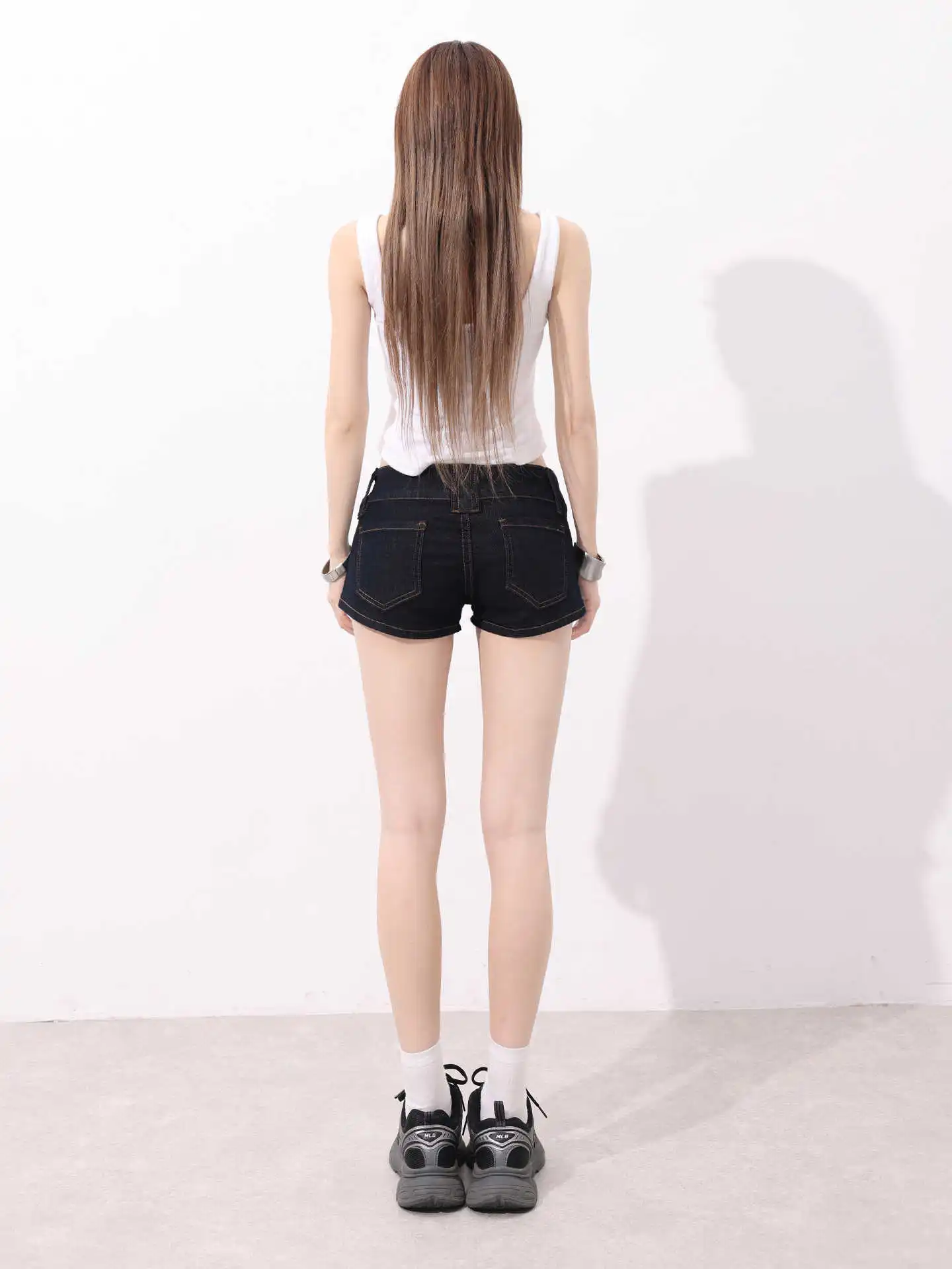 Summer Women American Retro Low Rise Jean Shorts Kpop Y2K 2000s Harajuku Denim Hot Pants Design Japanese High Street Grunge New view 3