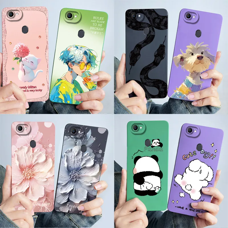 For OPPO F7 Phone Case CPH1819 CPH1821 1821 Cover Silicone Sweet Painted Cartoon Shell Lovely Printed Protective Coque Casing