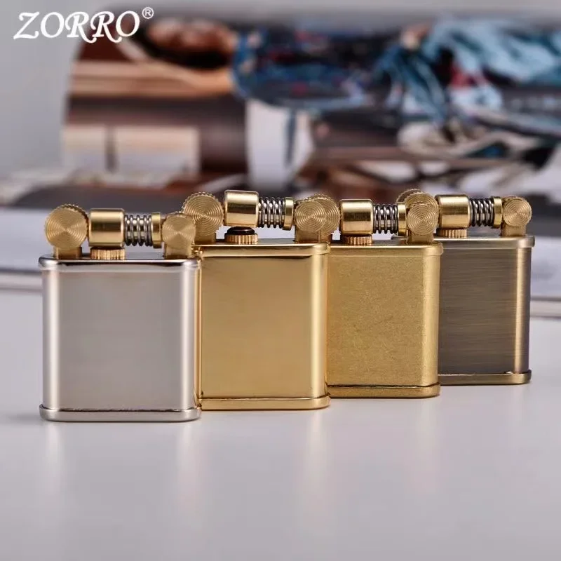 Zorro\'s New Retro Pure Copper Kerosene Lighter Old-fashioned Windproof Lighter High-value Men\'s Lighter