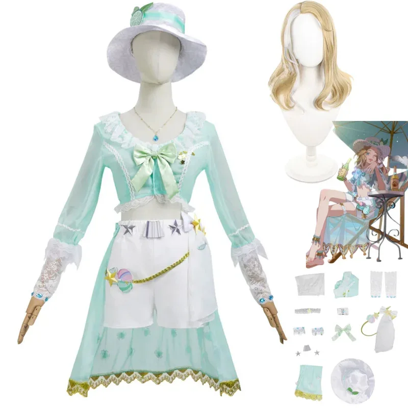 Juego Identity V Demi Bourbon Barmaid disfraz de Cosplay conjunto de Bikini Sexy con peluca traje de playa mujer traje de baño de día de verano Tune especial