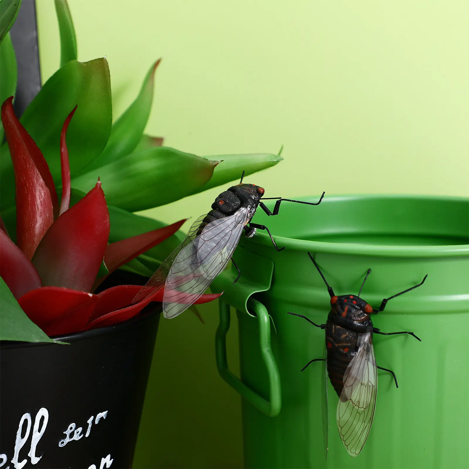 4Pcs Simulation Cicada Decoration Nature Micro Landscape Realistic Plastic Insect Set Educational Brain Development