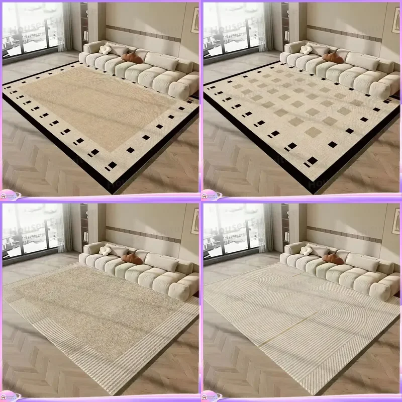 Cream wind carpet living room 2026 new sofa carpet five-proof leave-in washable light luxury premium bedroom carpet pad