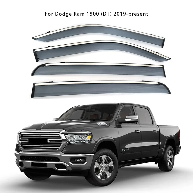 

For Dodge Ram 1500 2019-on Window Visors Car Rain Guards Wind Deflectors Sun Vent Shade Auto Exterior Accessories