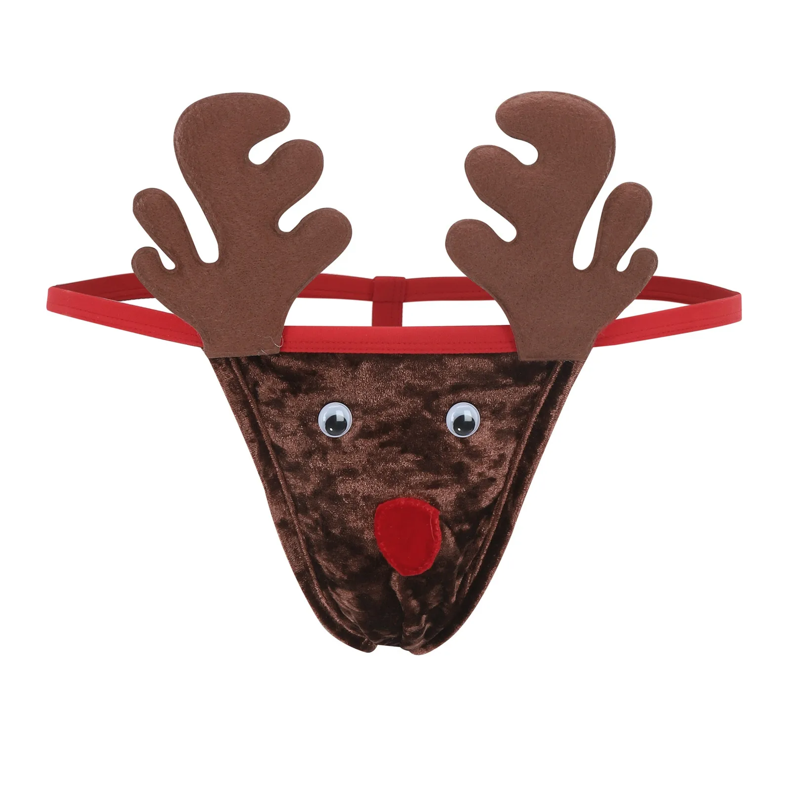 

Underwear G String Men's Gift Coffee Reindeer Gift Face Thong Mankini Sexy Men's Underwear Male Panties Cute Christmas G String