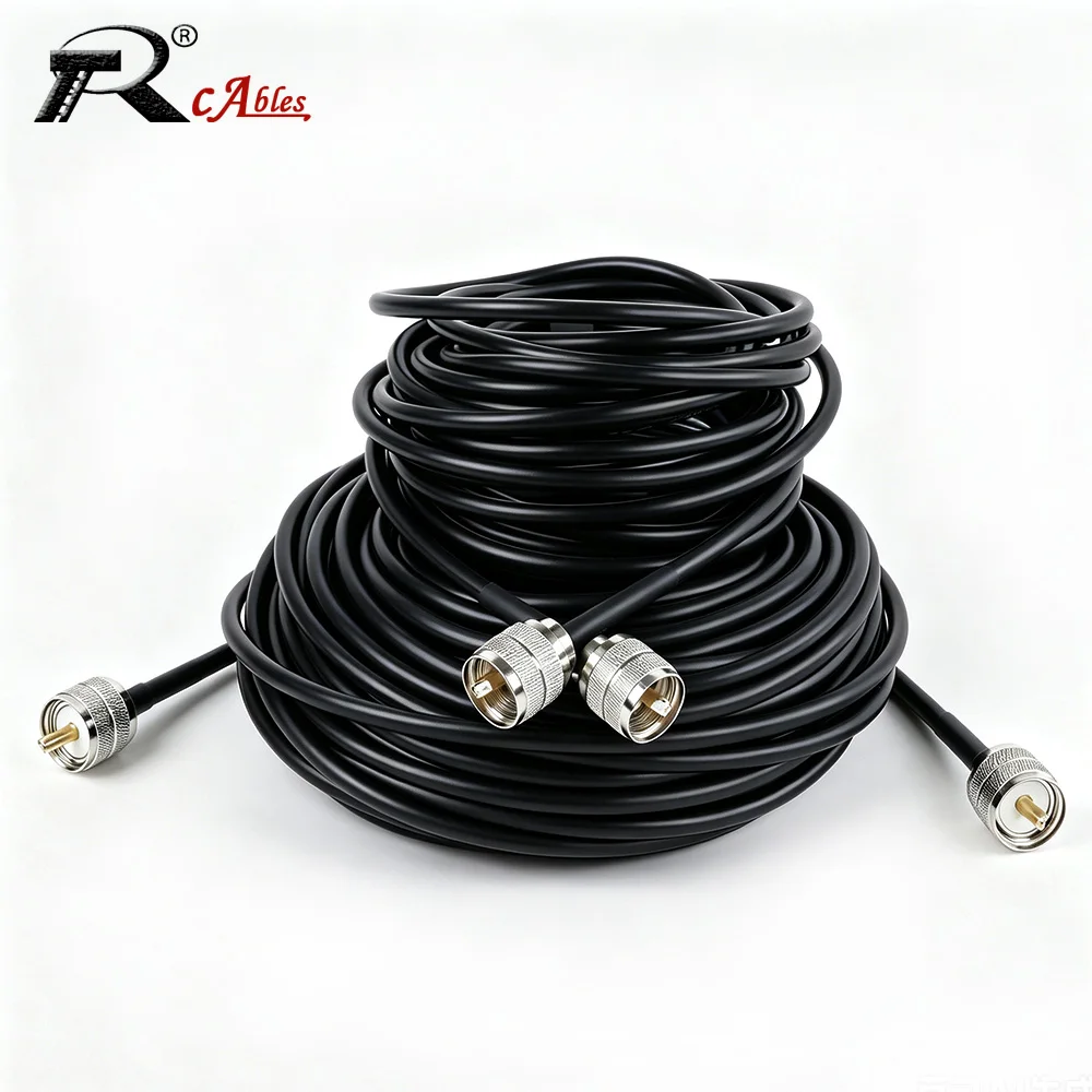 PL259 UHF Male to SO239 UHF RF Connector LMR195 Coaxial Cable Extension Cord for WiFi Antenna Pigtail Bulkhead Jumper