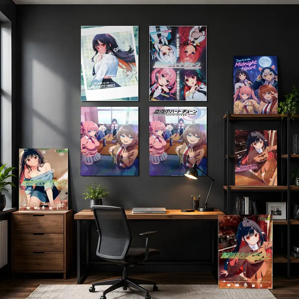 Tune In to the Midnight Heart Anime Studio Home Wall Sticker Neutral Pattern Neat Edge Poster