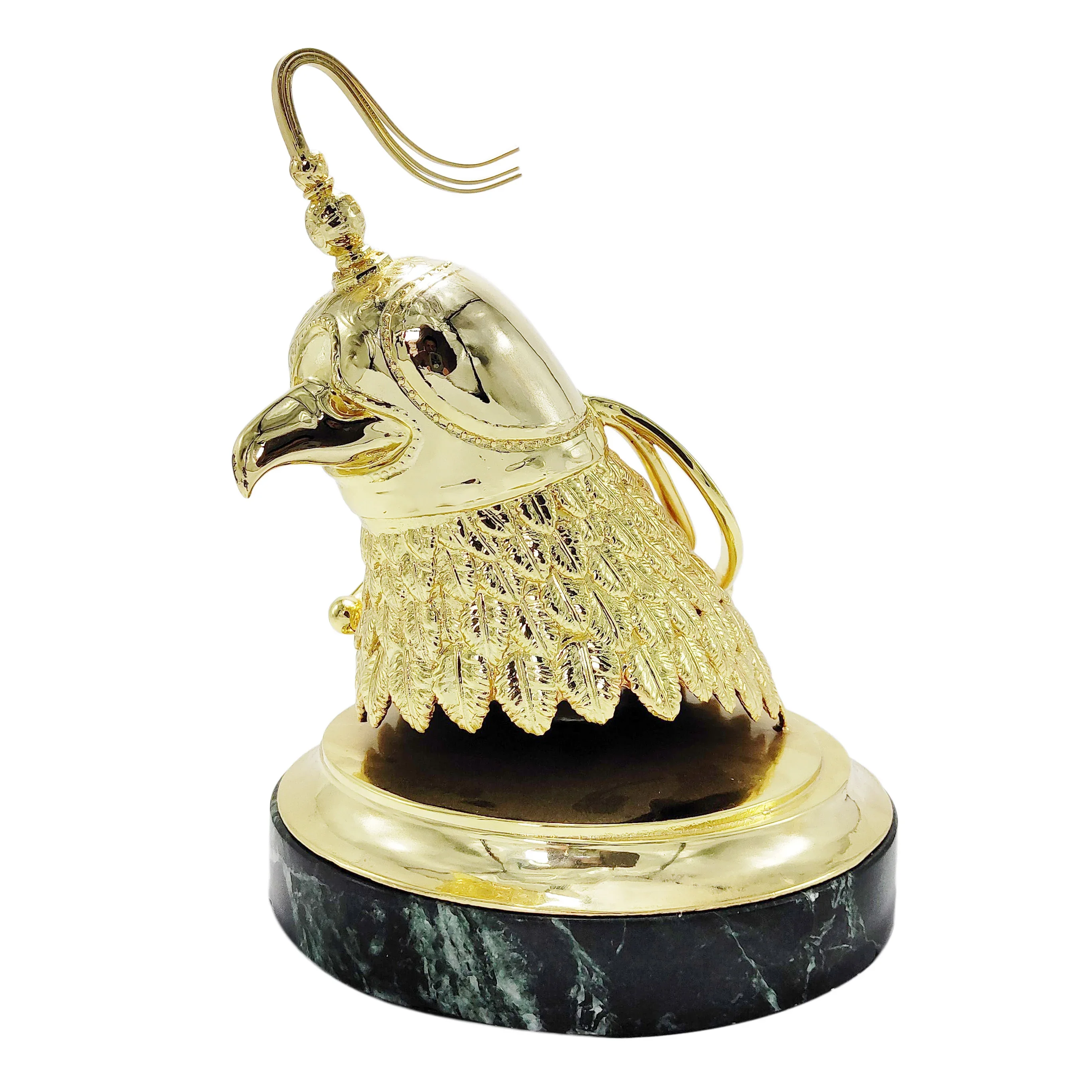 

for Custom Modern Luxury Marble Base Birds Head Award Souvenir Trophies Metal Crafts UAE Falcon Trophy For Business Events Gifts