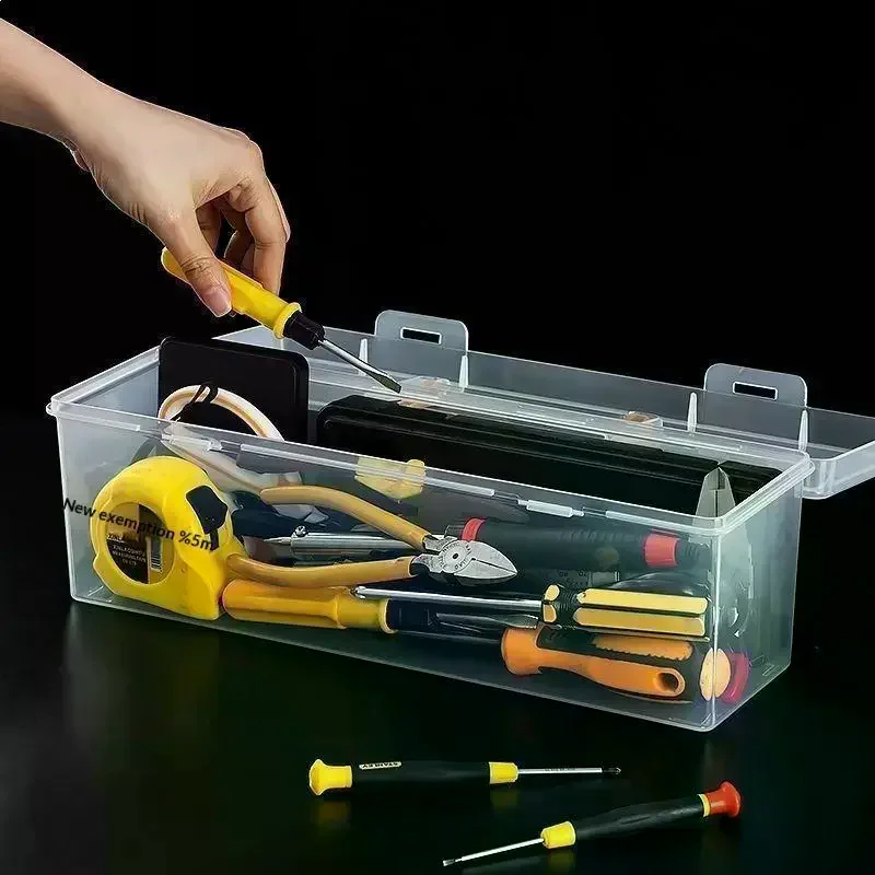 Hardware Tool Storage Box, Multi-Compartment Transparent Tool Organizer, Screw And Accessory Sorting Box, Household Screw, Wrenc