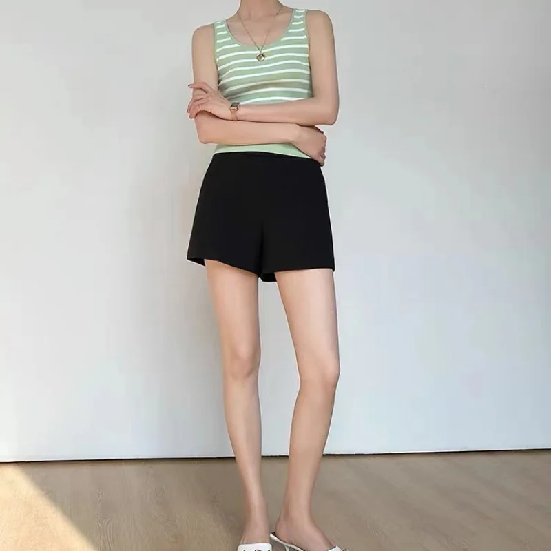 

New Summer High-waisted Suit Shorts A-line Casual Pants Women Shorts