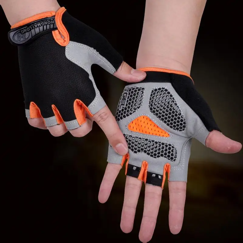 Half Finger Cycling Gloves Men Women Anti Slip Shock Breathable Summer Bicycle Fingerless Sports Gym Training Bike