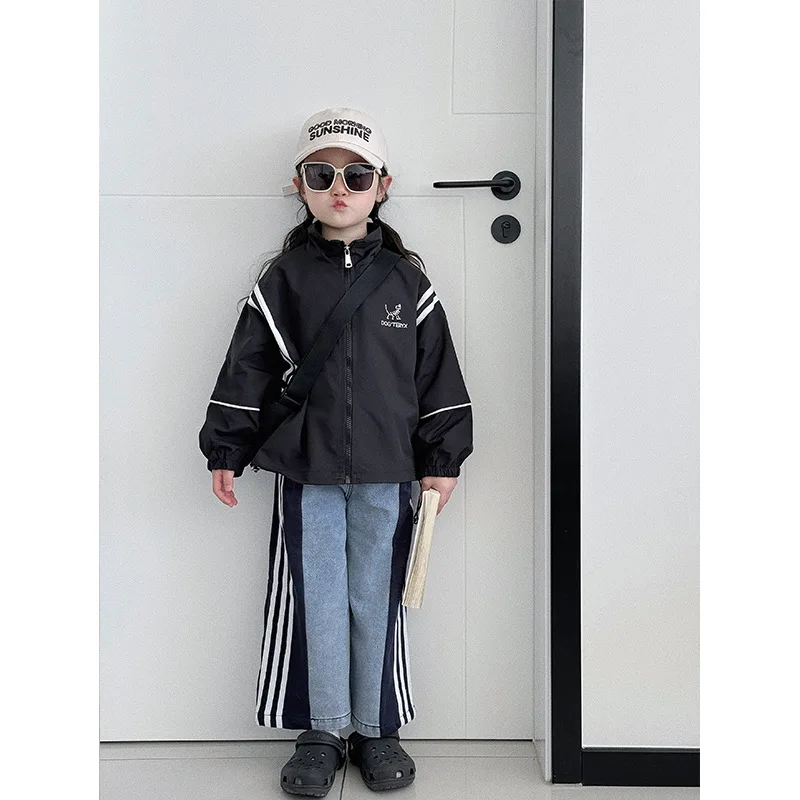 

Deer 2024 Spring New Children's Fashionable Black Baseball Coat Men And Women's Casual Trend