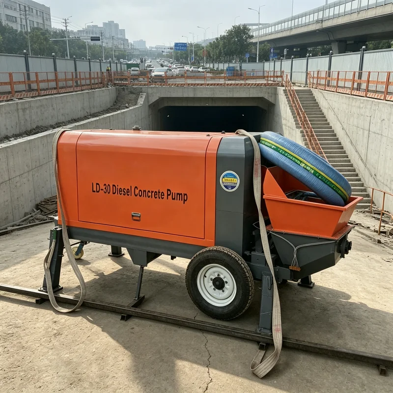 Diesel Integrated Concrete Mixer Pump Compact Frame Assembly for Remote Construction Sites Without Stable Power Supply