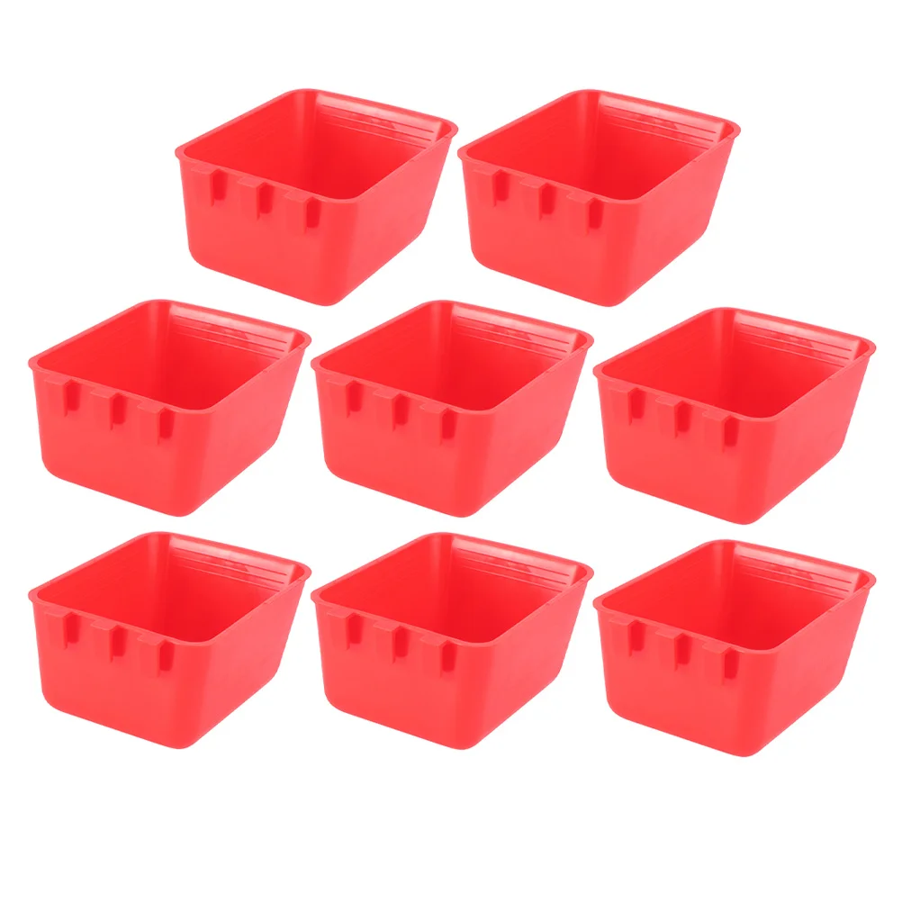

8pcs Chicken Feeder Feeding Bowl Reusable Washable Lightweight For Pigeon Parrot Cage Coop Cup Bird Food Container Water Bowl