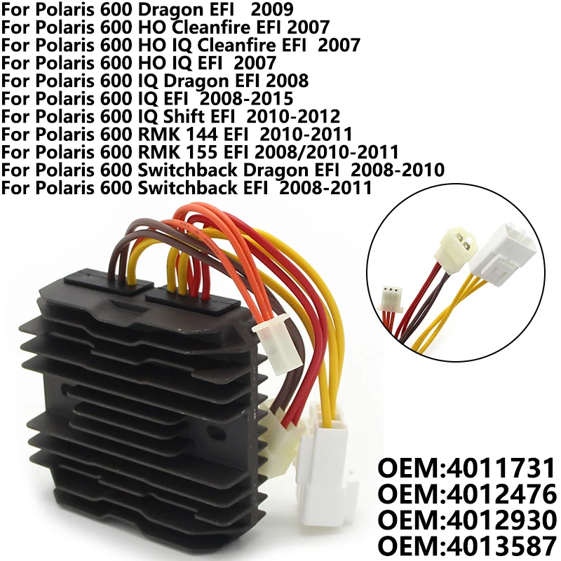 Voltage Regulator Rectifier For Polaris 4011731 4012476 4012930 600 Dragon HO IQ Cleanfire Dragon Shift RMK 144 155 EFI