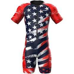 XTRIAT Triathlon One Piece Tights Suit Maillot Ciclismo Hombre Racing Clothing MTB Bike Men Jumpsuit Cycling Jersey Set Skinsuit